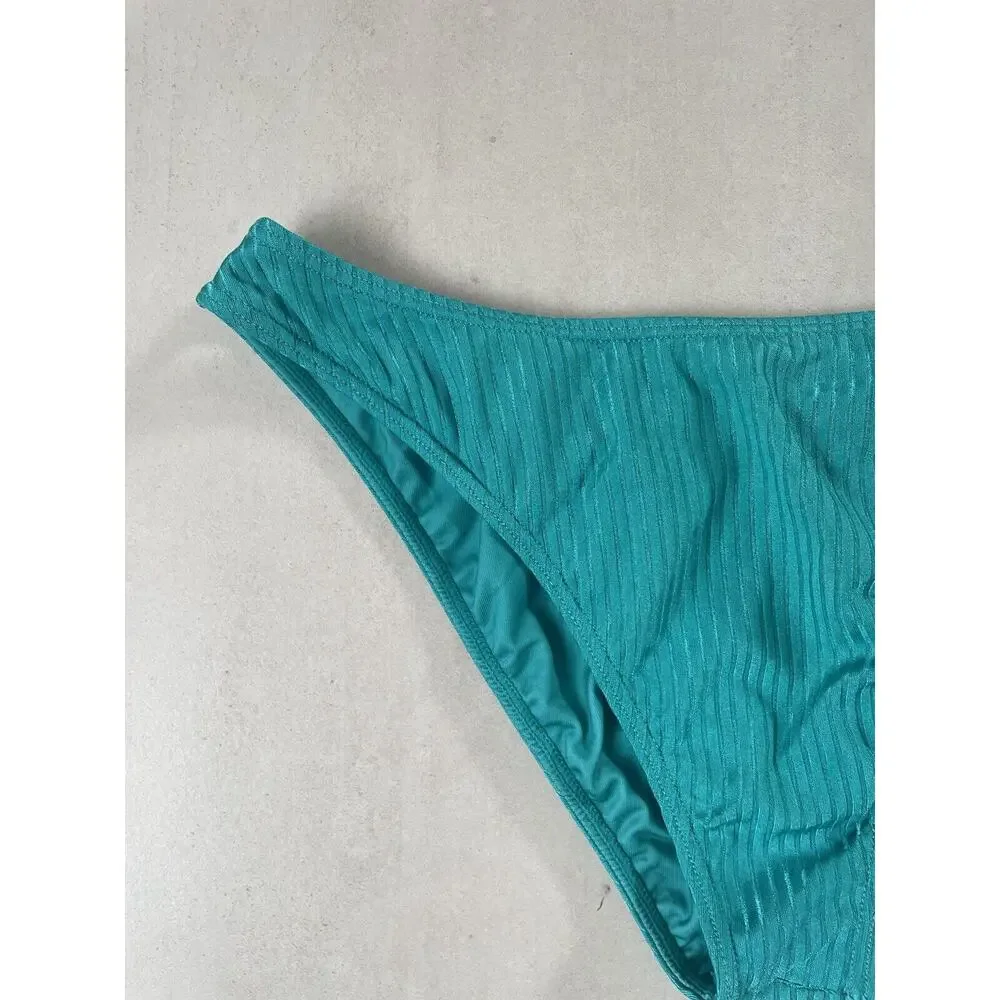 Kenny Flowers Swim Sporty Bikini Bottom Ribbed Teal Swimwear